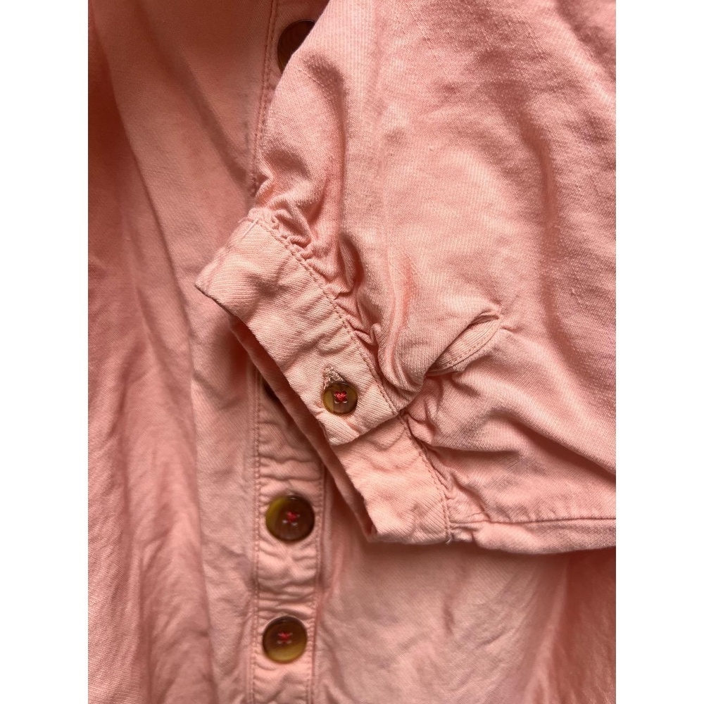 MAEVE Anthropologie Womens US 4 Peach Pink Blouse Square Neck Button Front - Picture 5 of 7